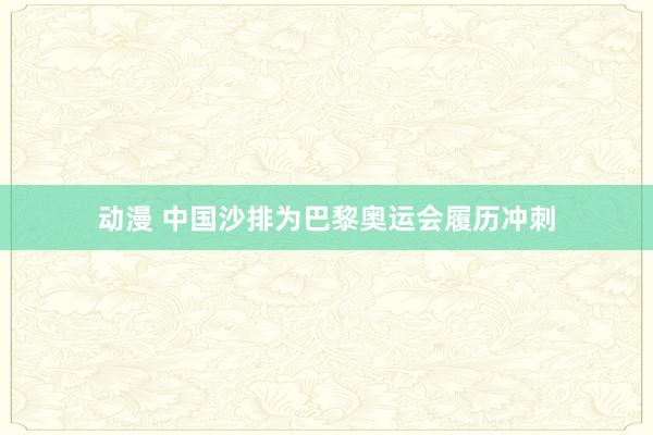 动漫 中国沙排为巴黎奥运会履历冲刺