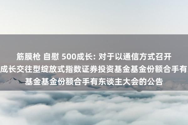 筋膜枪 自慰 500成长: 对于以通信方式召开银华中证500质地成长交往型绽放式指数证券投资基金基金份额合手有东谈主大会的公告
