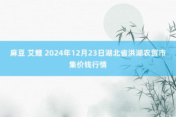 麻豆 艾鲤 2024年12月23日湖北省洪湖农贸市集价钱行情