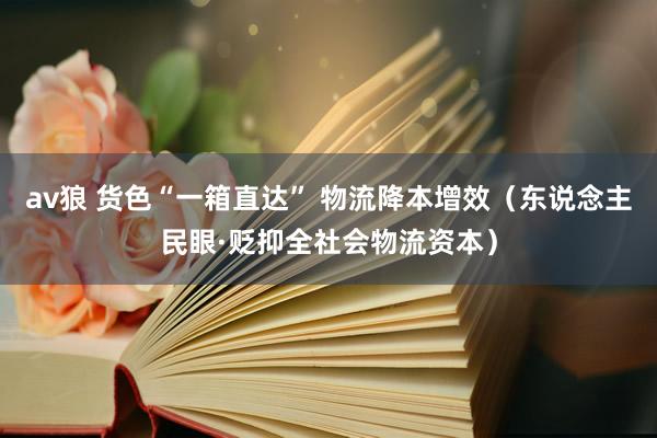av狼 货色“一箱直达” 物流降本增效（东说念主民眼·贬抑全社会物流资本）