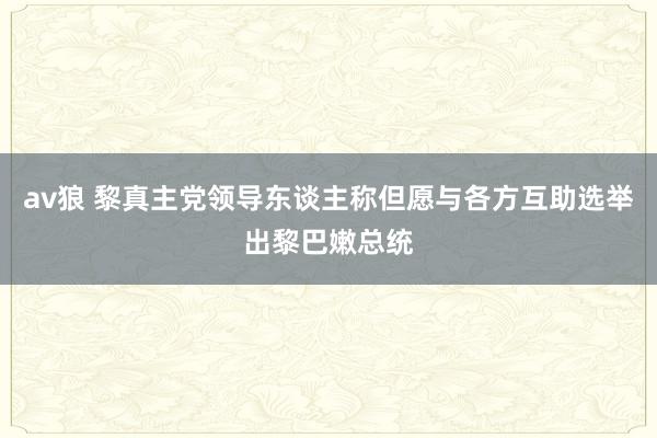 av狼 黎真主党领导东谈主称但愿与各方互助选举出黎巴嫩总统