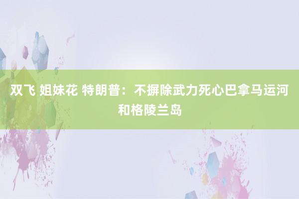 双飞 姐妹花 特朗普：不摒除武力死心巴拿马运河和格陵兰岛