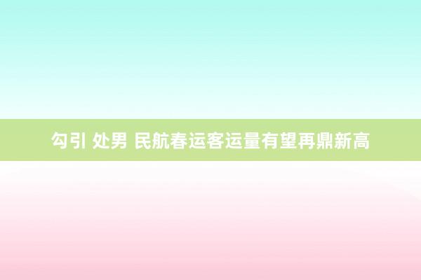 勾引 处男 民航春运客运量有望再鼎新高