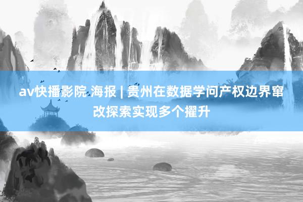 av快播影院 海报 | 贵州在数据学问产权边界窜改探索实现多个擢升