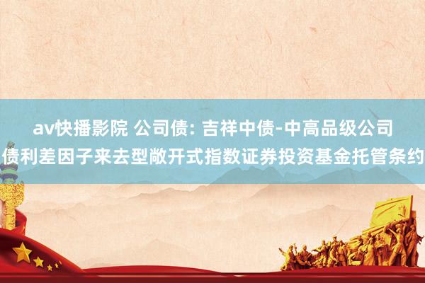 av快播影院 公司债: 吉祥中债-中高品级公司债利差因子来去型敞开式指数证券投资基金托管条约
