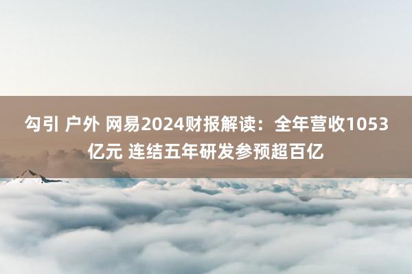 勾引 户外 网易2024财报解读：全年营收1053亿元 连结五年研发参预超百亿
