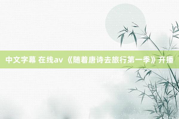 中文字幕 在线av 《随着唐诗去旅行第一季》开播