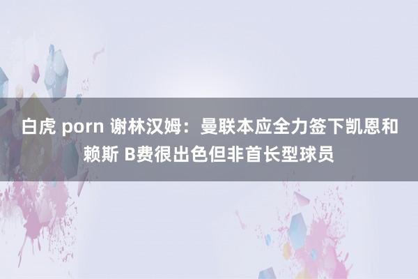 白虎 porn 谢林汉姆：曼联本应全力签下凯恩和赖斯 B费很出色但非首长型球员