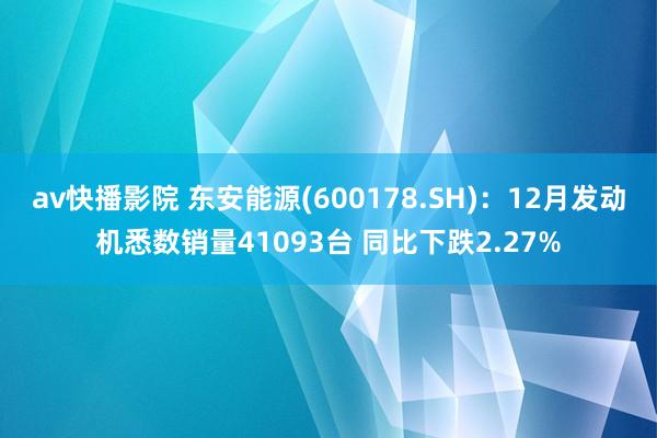 av快播影院 东安能源(600178.SH)：12月发动机悉数销量41093台 同比下跌2.27%