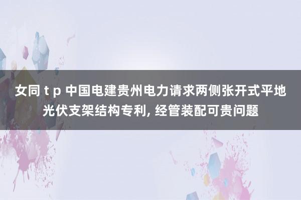 女同 t p 中国电建贵州电力请求两侧张开式平地光伏支架结构专利， 经管装配可贵问题