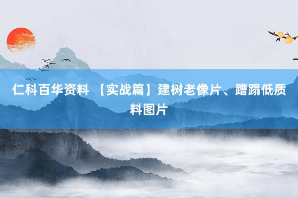 仁科百华资料 【实战篇】建树老像片、蹧蹋低质料图片