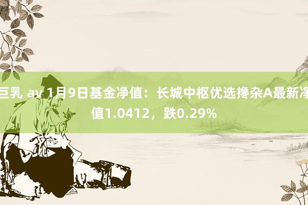 巨乳 av 1月9日基金净值：长城中枢优选搀杂A最新净值1.0412，跌0.29%