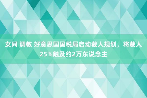 女同 调教 好意思国国税局启动裁人规划，将裁人25%触及约2万东说念主