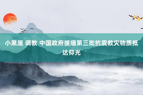 小黑屋 调教 中国政府援缅第三批抗震救灾物质抵达仰光