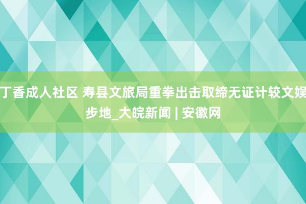 丁香成人社区 寿县文旅局重拳出击取缔无证计较文娱步地_大皖新闻 | 安徽网
