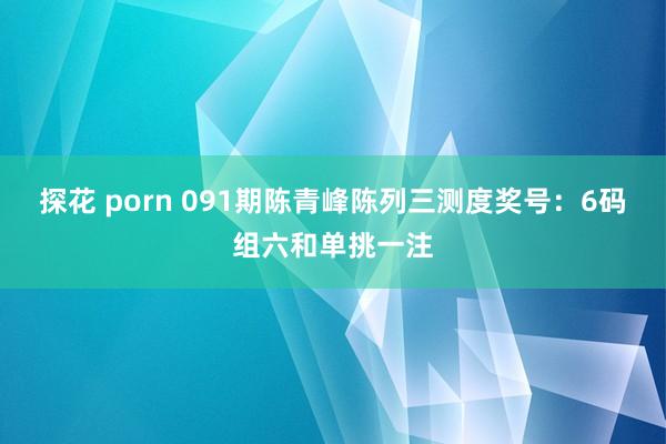 探花 porn 091期陈青峰陈列三测度奖号：6码组六和单挑一注