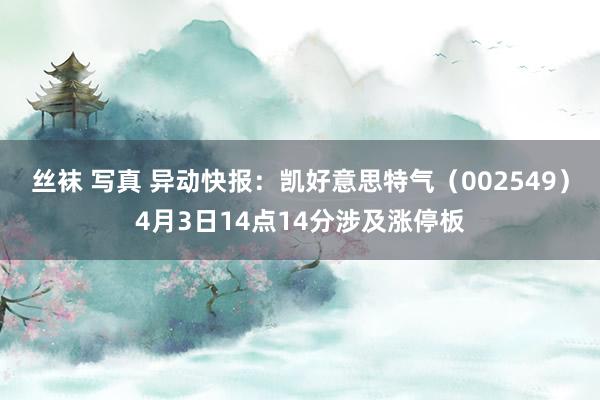丝袜 写真 异动快报：凯好意思特气（002549）4月3日14点14分涉及涨停板