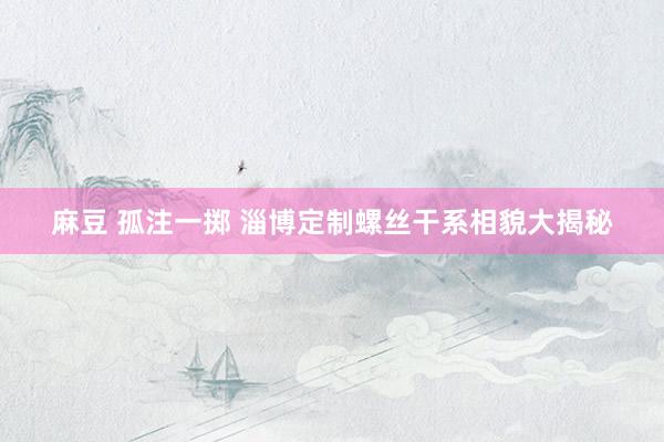 麻豆 孤注一掷 淄博定制螺丝干系相貌大揭秘