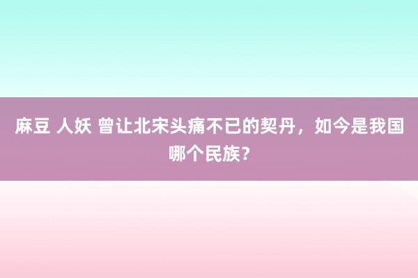 麻豆 人妖 曾让北宋头痛不已的契丹，如今是我国哪个民族？