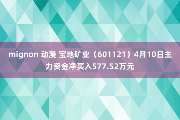 mignon 动漫 宝地矿业（601121）4月10日主力资金净买入577.52万元