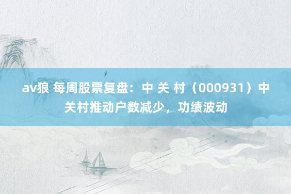 av狼 每周股票复盘：中 关 村（000931）中关村推动户数减少，功绩波动