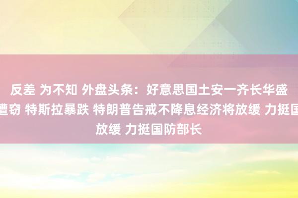 反差 为不知 外盘头条：好意思国土安一齐长华盛顿餐厅遭窃 特斯拉暴跌 特朗普告戒不降息经济将放缓 力挺国防部长