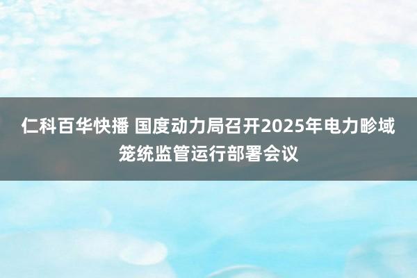 仁科百华快播 国度动力局召开2025年电力畛域笼统监管运行部署会议