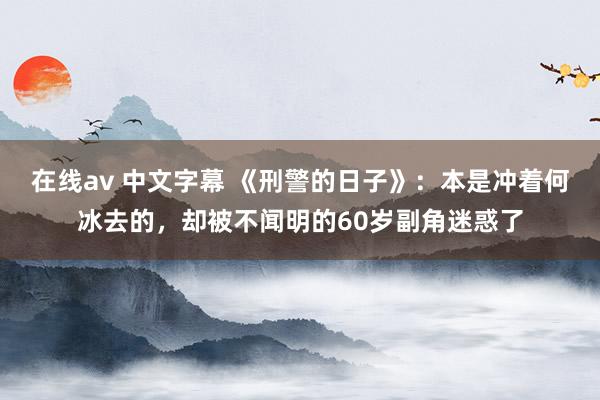 在线av 中文字幕 《刑警的日子》：本是冲着何冰去的，却被不闻明的60岁副角迷惑了